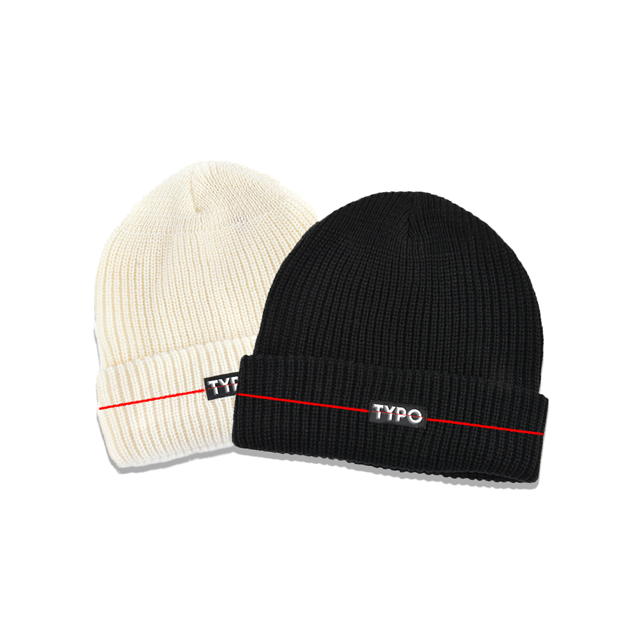 designer patched beanies —